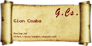 Gion Csaba névjegykártya